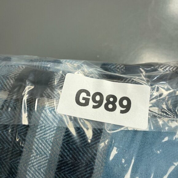 NEW Quiksilver Men's L Flannel Shirt Jacket With Hood Blue Plaid Cotton - Picture 8 of 8